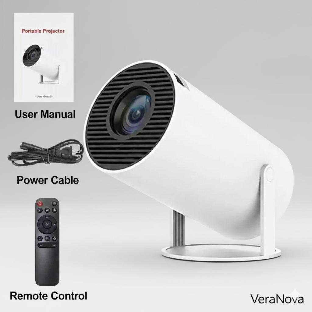 VeraNova™ VisionPro – 4K Ultra HD Portable Smart Projector with Auto-Correction